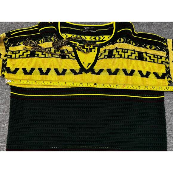 Scotch & Soda Sweater Ethnic Fabric Yellow Green Eyelet Size 1 ( Small) - Picture 6 of 11